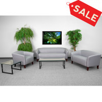 Flash Furniture 111-SET-GY-GG reception group in Gray